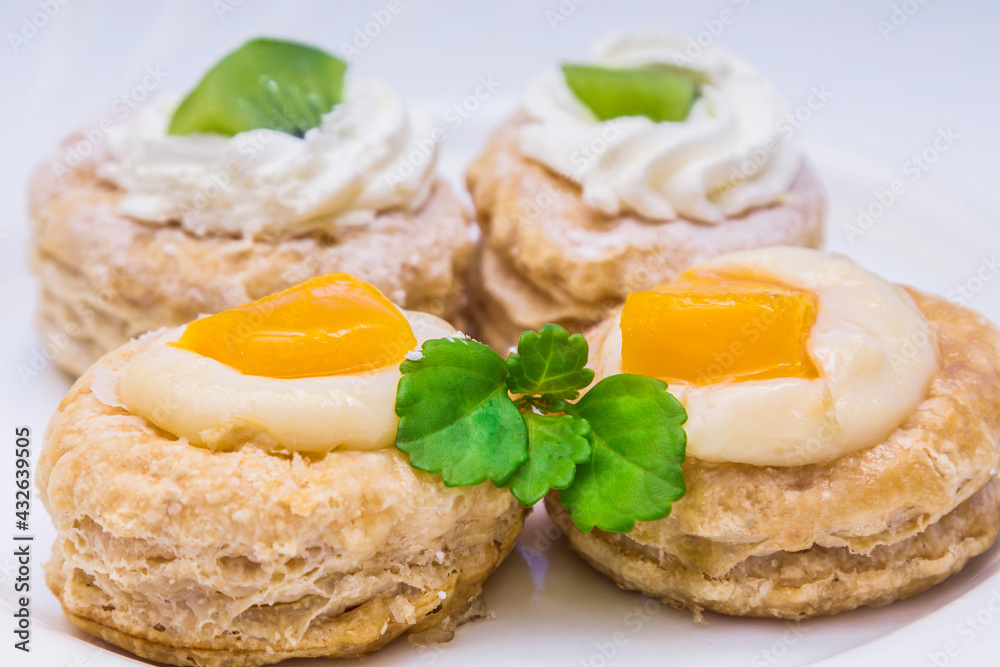 assortment of cakes of various fruits isolated assortment of cakes of various fruits isolated