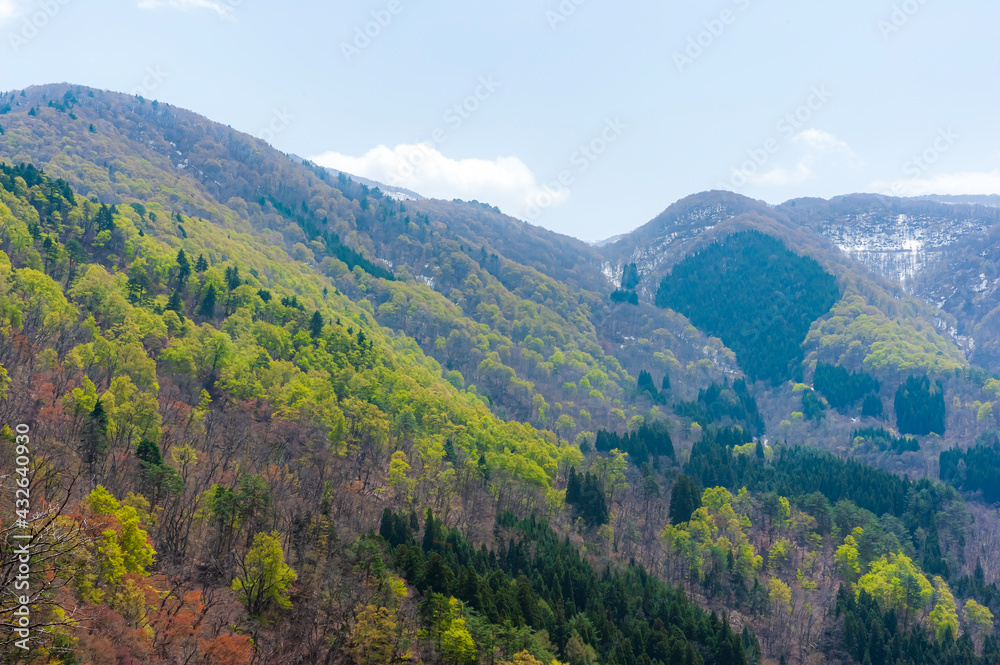 白川郷の山並み 白川郷の山並み