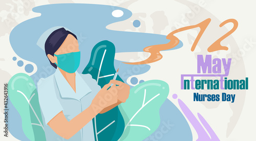 nurse day ,doctor and nurse - COVID-19 pandemic concept, vector illustration stock illustration