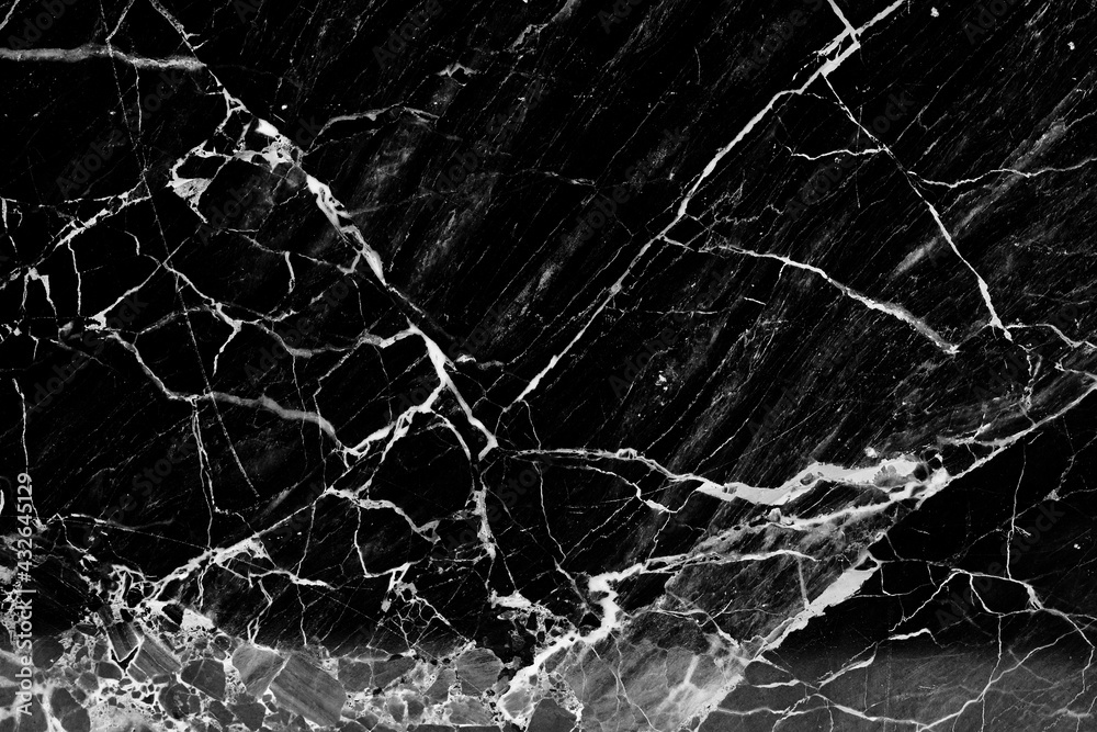 White patterned natural of black and white marble texture for interior design. Abstract dark background.