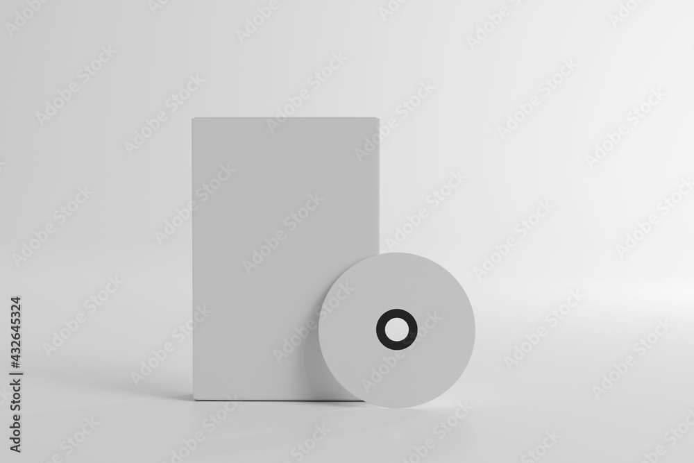 Isolated Software Box and Disk 3D Rendering Isolated Software Box and Disk 3D Rendering