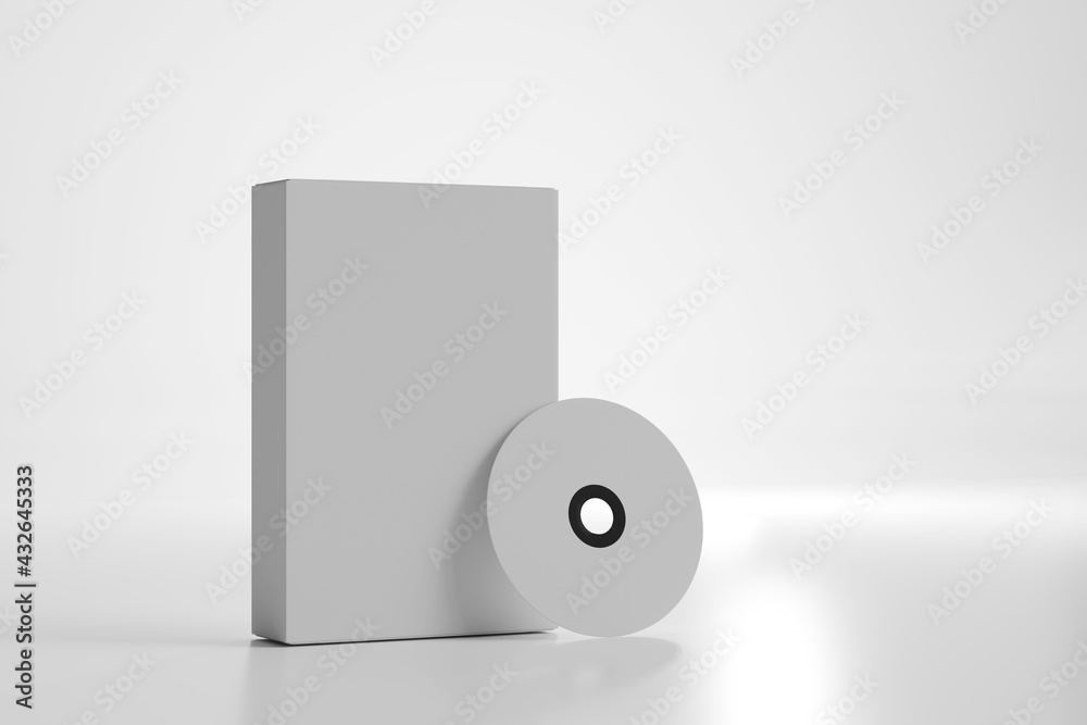 Isolated Software Box and Disk 3D Rendering Isolated Software Box and Disk 3D Rendering