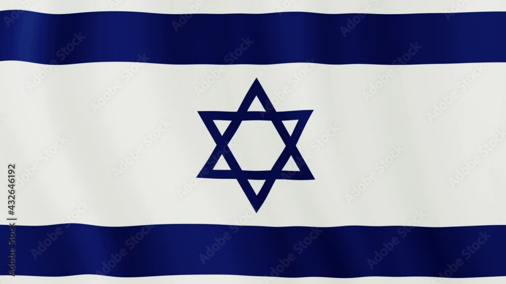 Israel flag - 3D realistic waving flag background. Israeli animation in ...
