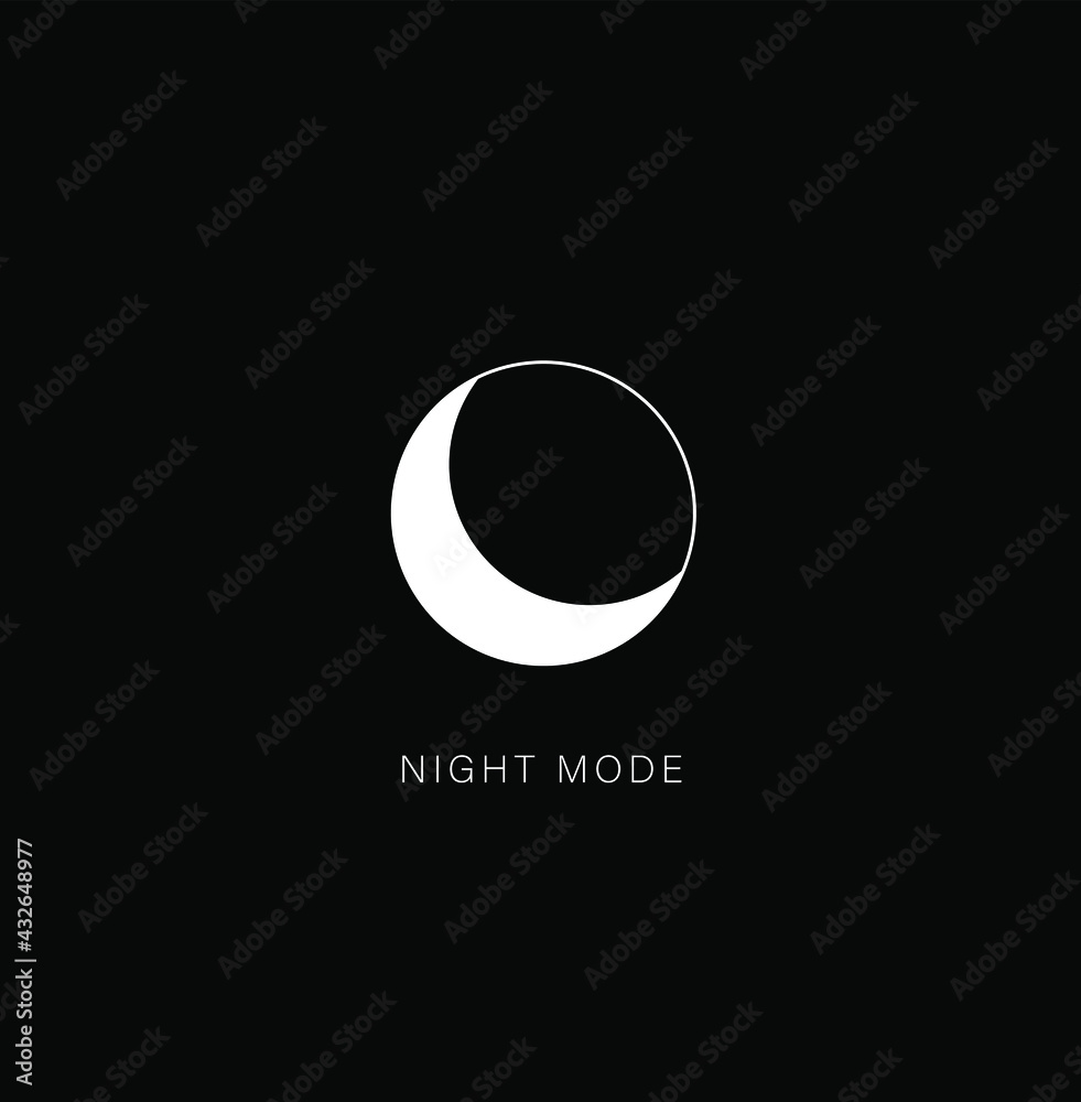 Night mode icon symbol vector for online applications. Night mode icon symbol vector for online applications.