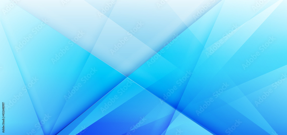 Obraz premium Abstract white and blue gradient triangles overlapping background. Modern Template.