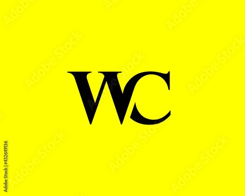WC CW letter logo design vector template