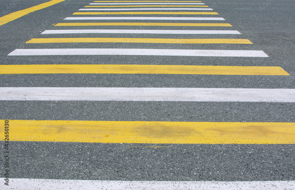 custom made wallpaper toronto digitalcrosswalk on the road for safety when people walking cross the street, Pedestrian crossing on a repaired asphalt road, Crosswalk on the street for safety.