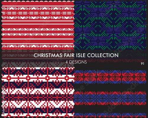Christmas Fair Isle Seamless Pattern Collection