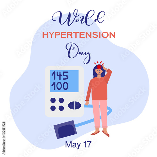 May 17 every year World Hypertension Day. Vector illustration