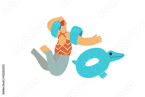 Beach resort activities, modern flat vector illustration
