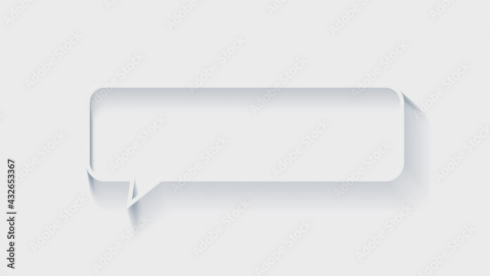 An Animation of a Blank empty speech bubbles on white background