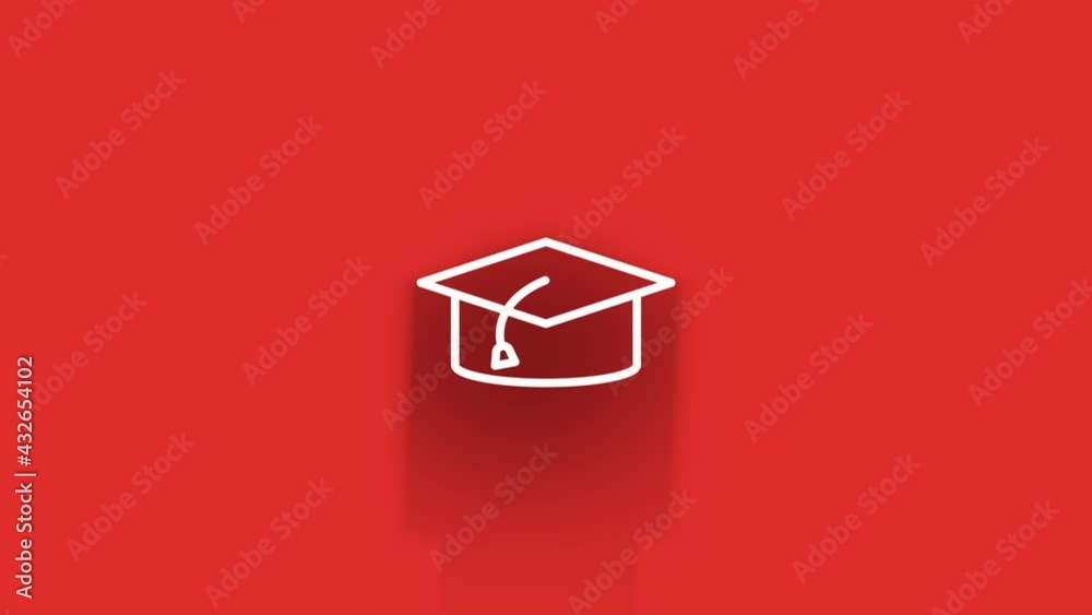 EDUCATION long shadow icon design isolated on white background. Go to school. Motion graphic. EDUCATION long shadow icon design isolated on white background. Go to school. Motion graphic.