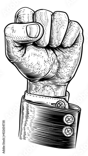 Business Fist in the Air Propaganda Poster Style