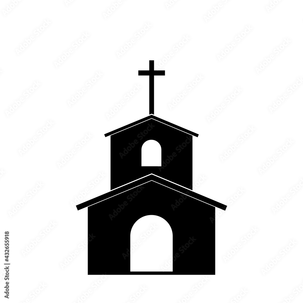 Church icon on white background. illustration. Church icon on white background. illustration.