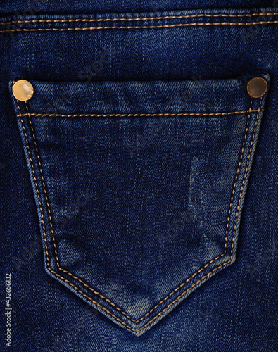 Obraz na płótnie jeans denim fabric with seams pockets and rivets w salonie
