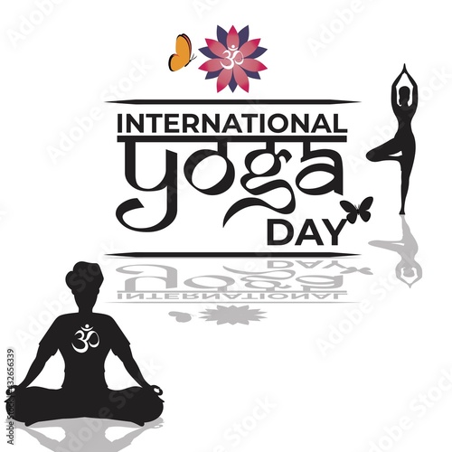 Vector illustration of International Yoga day concept banner, 21 June.