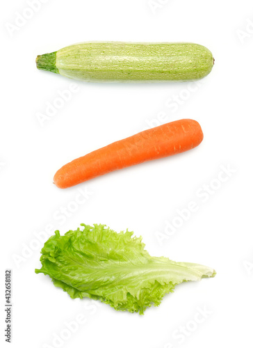 Zucchini carrots and salad