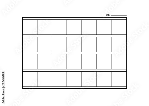Square paper or manuscript paper