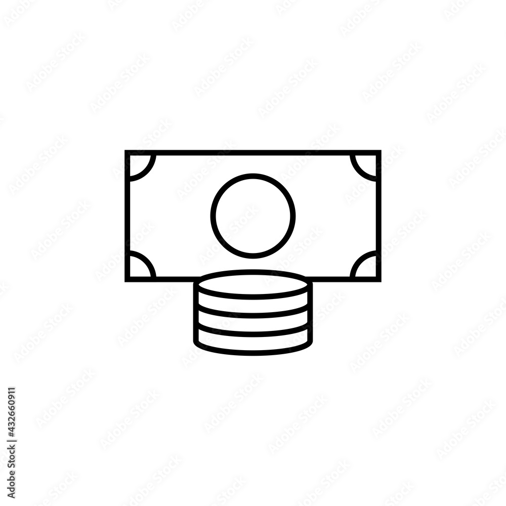 Money icon isolated on white background. Cash symbol modern, simple, vector, icon for website design, mobile app, ui. Vector Illustration Money icon isolated on white background. Cash symbol modern, simple, vector, icon for website design, mobile app, ui. Vector Illustration