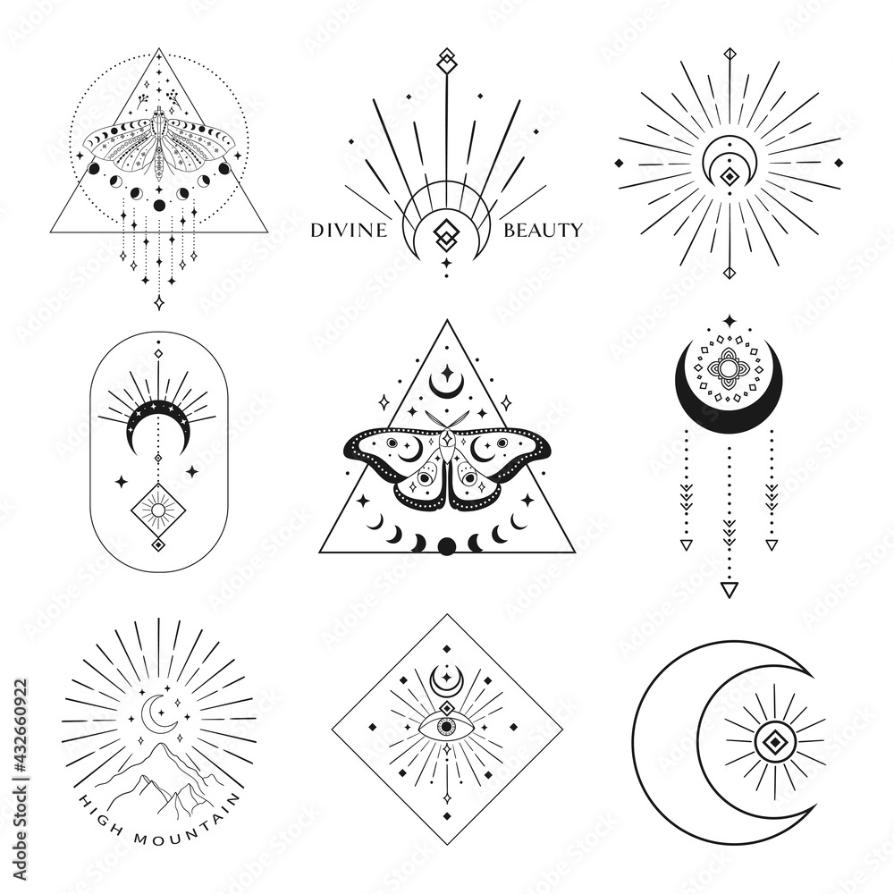 Abstract Mystic Black Vector Line Design Elements Stock Vector Adobe abstract-mystic-black-vector-line-design-elements-stock-vector-adobe