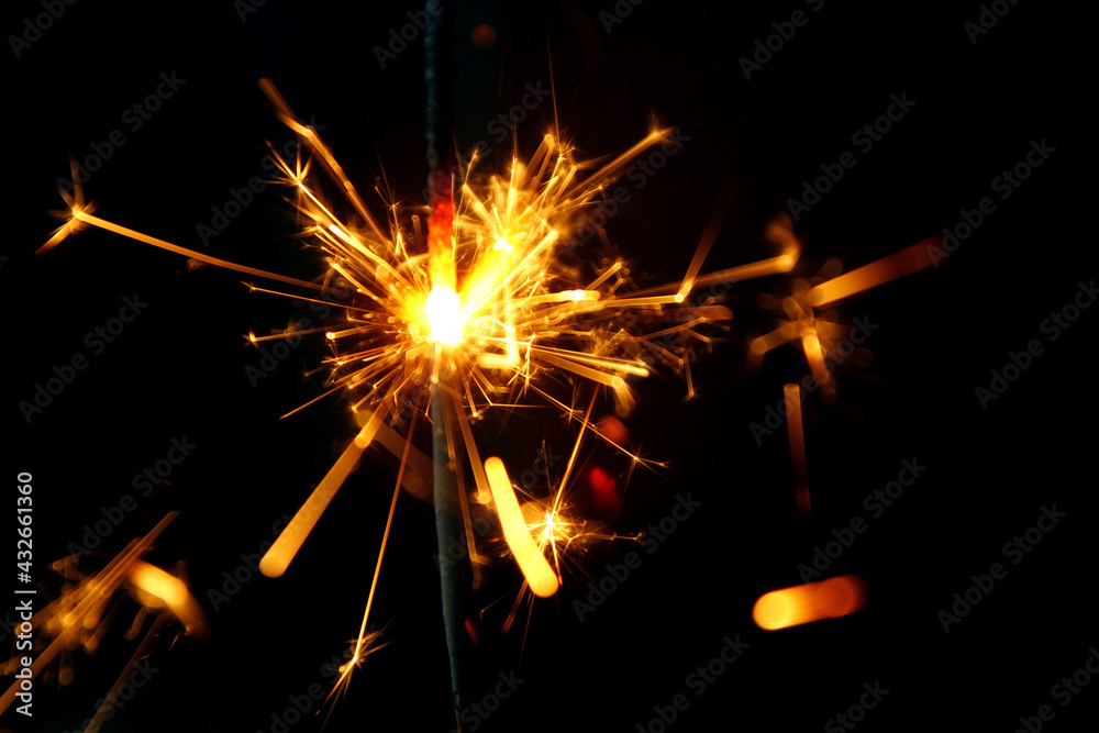 Beautiful effect of burning sparkler