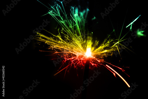 Beautiful effect of burning sparkler