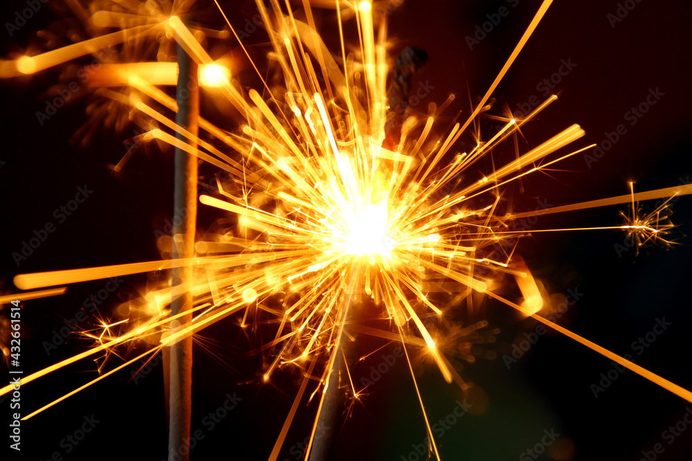 Beautiful effect of burning sparkler Beautiful effect of burning sparkler