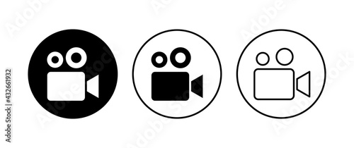 Video icon set. video camera icon vector. movie sign. cinema