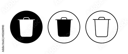 Trash icon set. trash can icon. delete icon vector. garbage