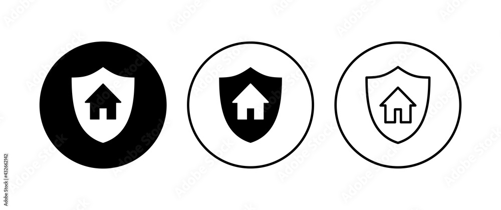 Home insurance icon set. home protection icon Home insurance icon set. home protection icon