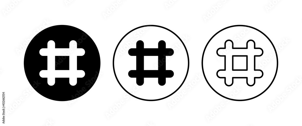 Fototapeta premium Hashtag icon set. hashtag symbol