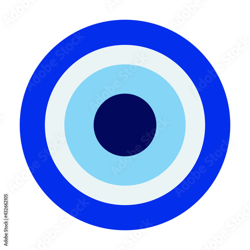Turkish amulet against the evil eye. Blue eye. Guardian Nazar. An attribute of traditional pre-Islamic Turkic anti-tropic magic. Blue spheres of different sizes. Vector graphics.