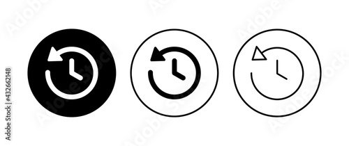 History icon set. recent event history