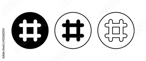 Hashtag icon set. hashtag symbol