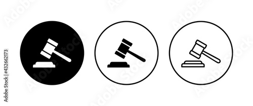 Gavel icon set. judge gavel icon vector. law icon vector. auction hammer