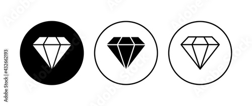 Diamond icon set. diamond gems vector icon.