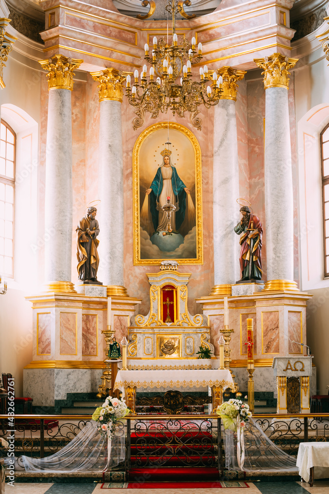 Detail of Interior Cathedral of Saint Virgin Mary in Minsk, Belarus Detail of Interior Cathedral of Saint Virgin Mary in Minsk, Belarus