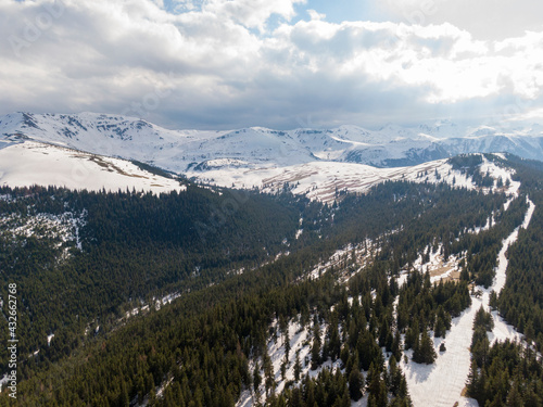 Rodna Mountains seen from a drone .