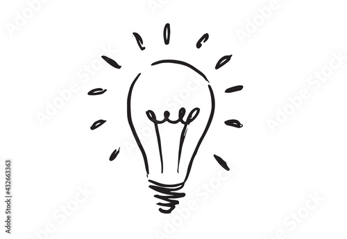 Light Bulb. Concept and ideas, hand-drawn illustration. Vector. 