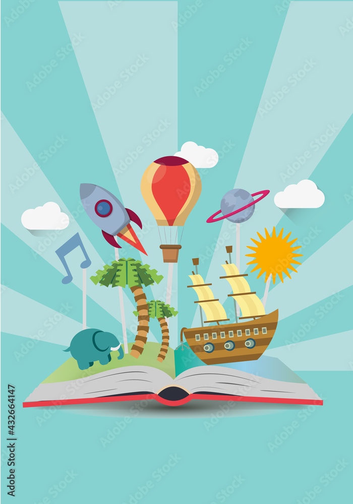funny pop-up book illustration Stock Vector | Adobe Stock