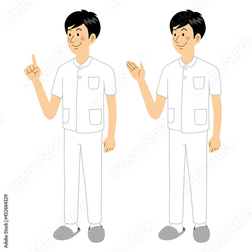 説明する看護師