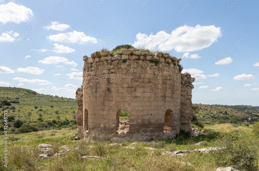 The ruins  of the Byzantine church of St. Anne near the Maresha city in Beit Guvrin, Kiryat Gat, in Israel