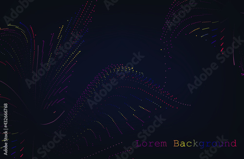 Abstract dark Geometrical Background Connection structure. Science background. onnecting dots and lines. Big data visualization and Business .Vector illustration. music wave