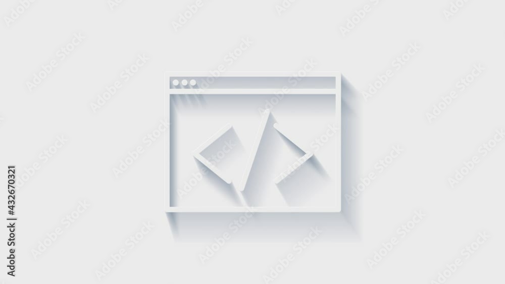 Web 3D shadow icon. Business. Email icon. Outline web icon. Motion graphics.