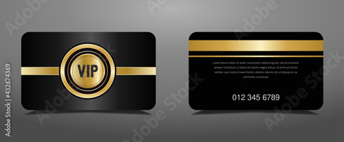 luxury gold vip card and elegant black background, luxury design for vip members.