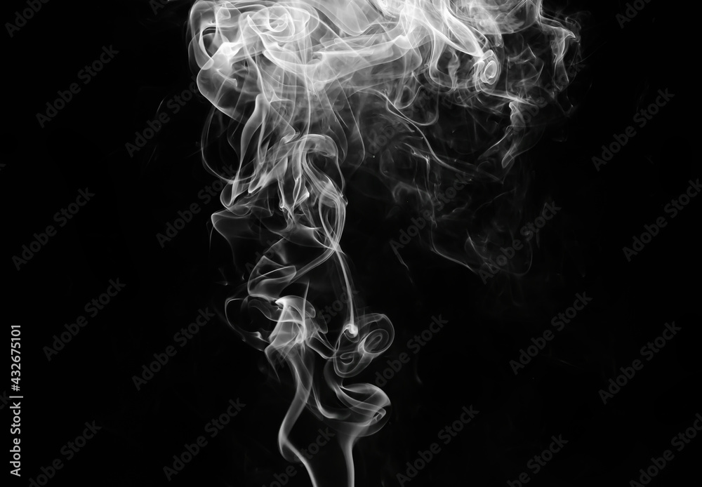 abstract fragment movement of white smoke on black background. abstract fragment movement of white smoke on black background.