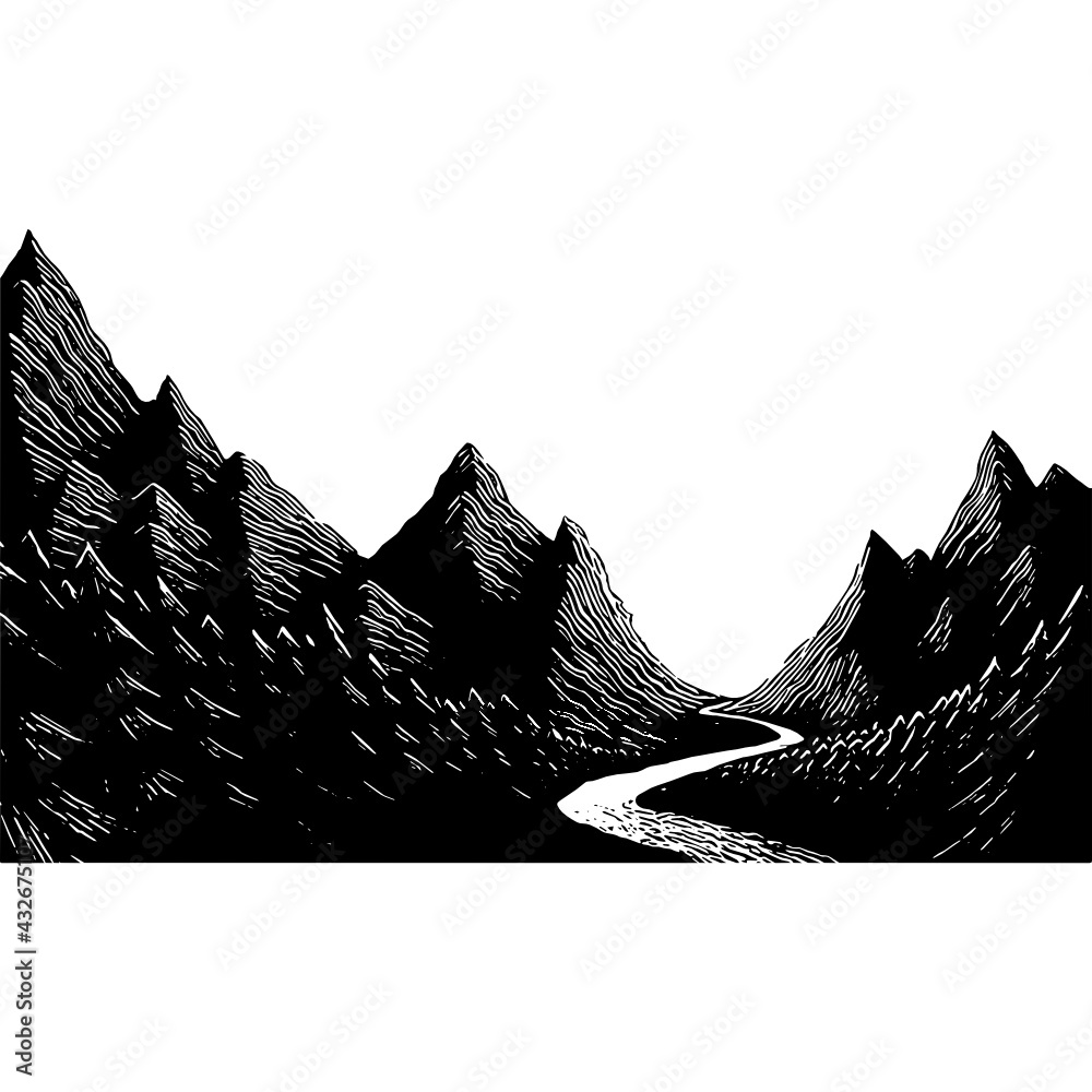 illustration of a mountain landscape