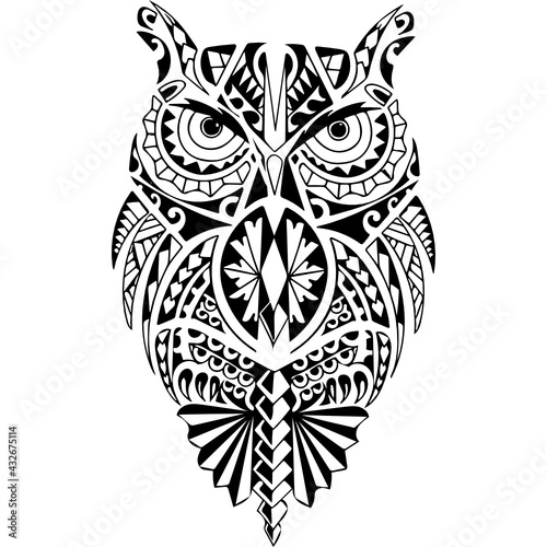 owl tribal abstract