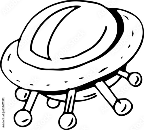 space set vector illustration hand-drawn cute images childrens bright colored rocket meteorite planet alien flying saucers astronaut satellite sun saturn mars stars and constellations. Print mesh 