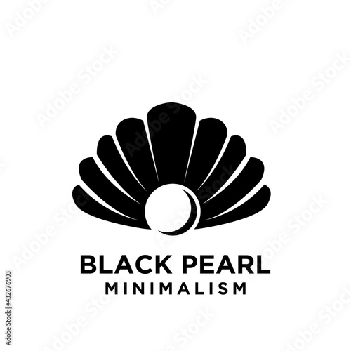 simple black pearl minimalism vector icon logo illustration design isolated background